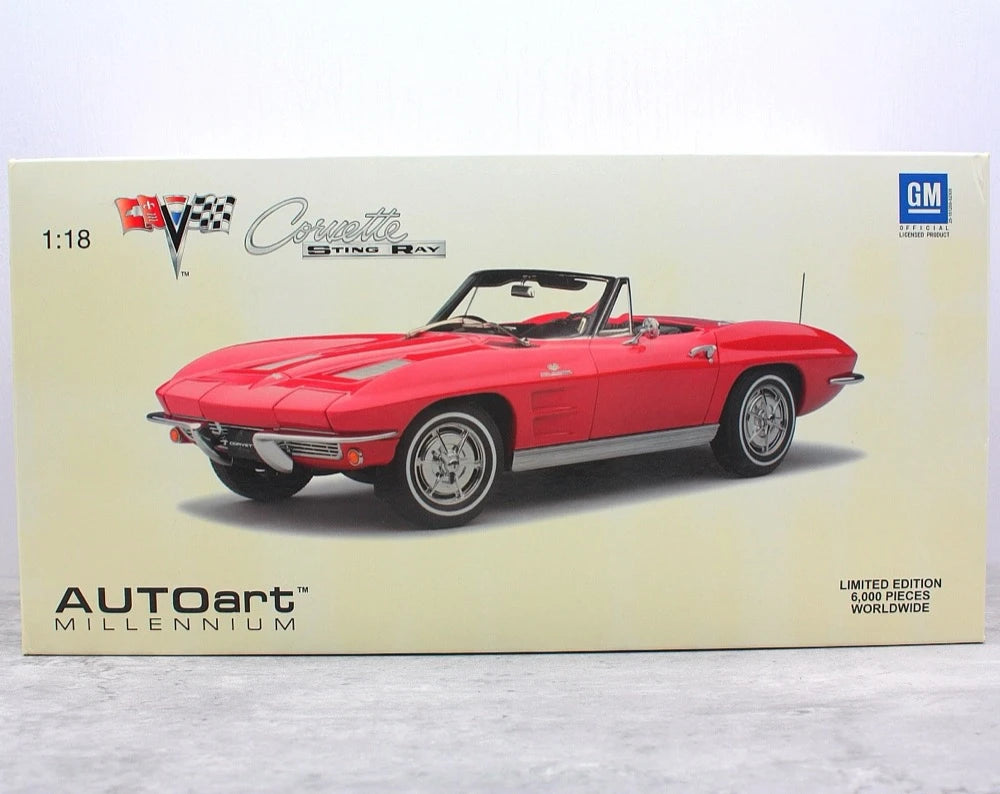 [AutoArt] 1:18 Chevrolet 1963 Corvette C2 Convertible Red Model Car Die-Cast