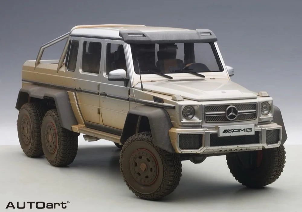 [AutoArt] 1:18 Mercedes-Benz 2013 G63 AMG 6x6 Mud Silver Model Car Die-Cast