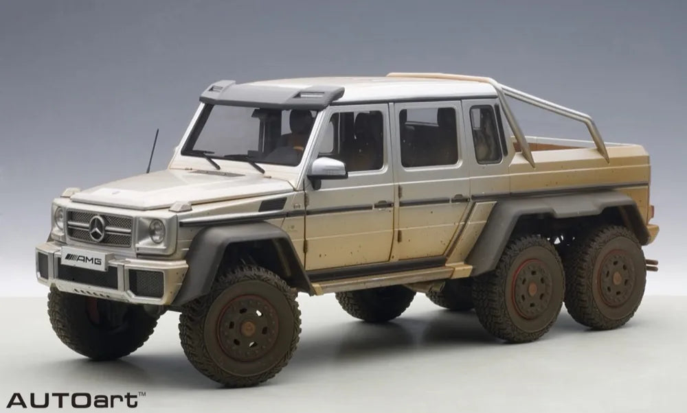 [AutoArt] 1:18 Mercedes-Benz 2013 G63 AMG 6x6 Mud Silver Model Car Die-Cast