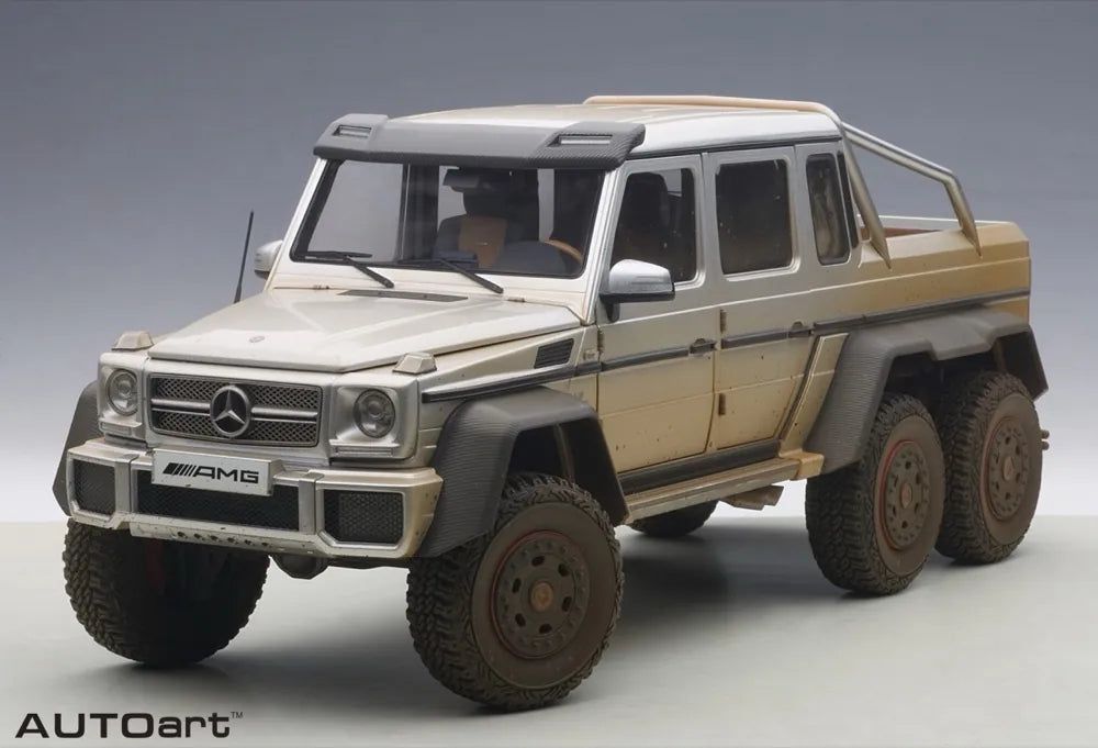 [AutoArt] 1:18 Mercedes-Benz 2013 G63 AMG 6x6 Mud Silver Model Car Die-Cast