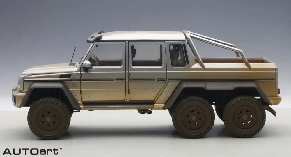 [AutoArt] 1:18 Mercedes-Benz 2013 G63 AMG 6x6 Mud Silver Model Car Die-Cast