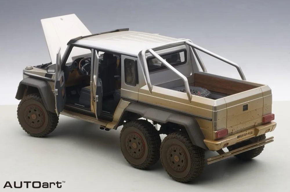 [AutoArt] 1:18 Mercedes-Benz 2013 G63 AMG 6x6 Mud Silver Model Car Die-Cast