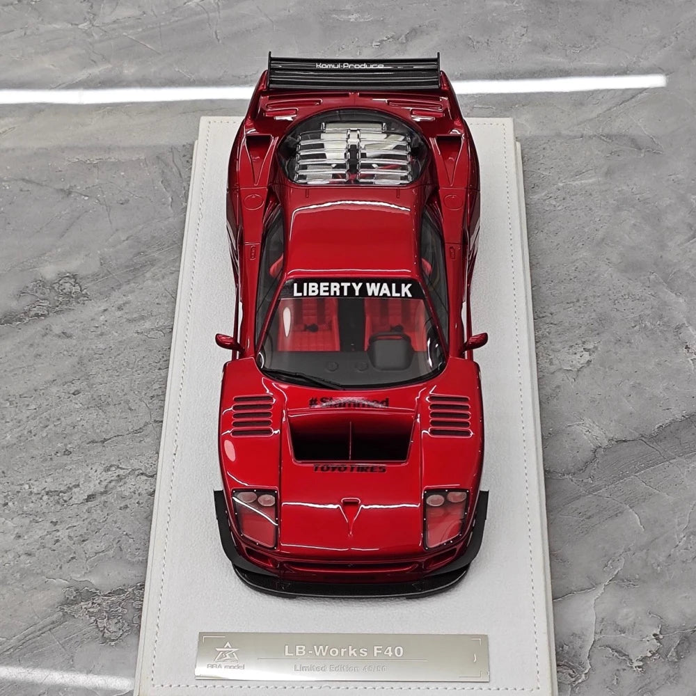 [BBA] 1:18 Ferrari 1987 F40 Liberty Walk Widebody rosso modellino di auto resina