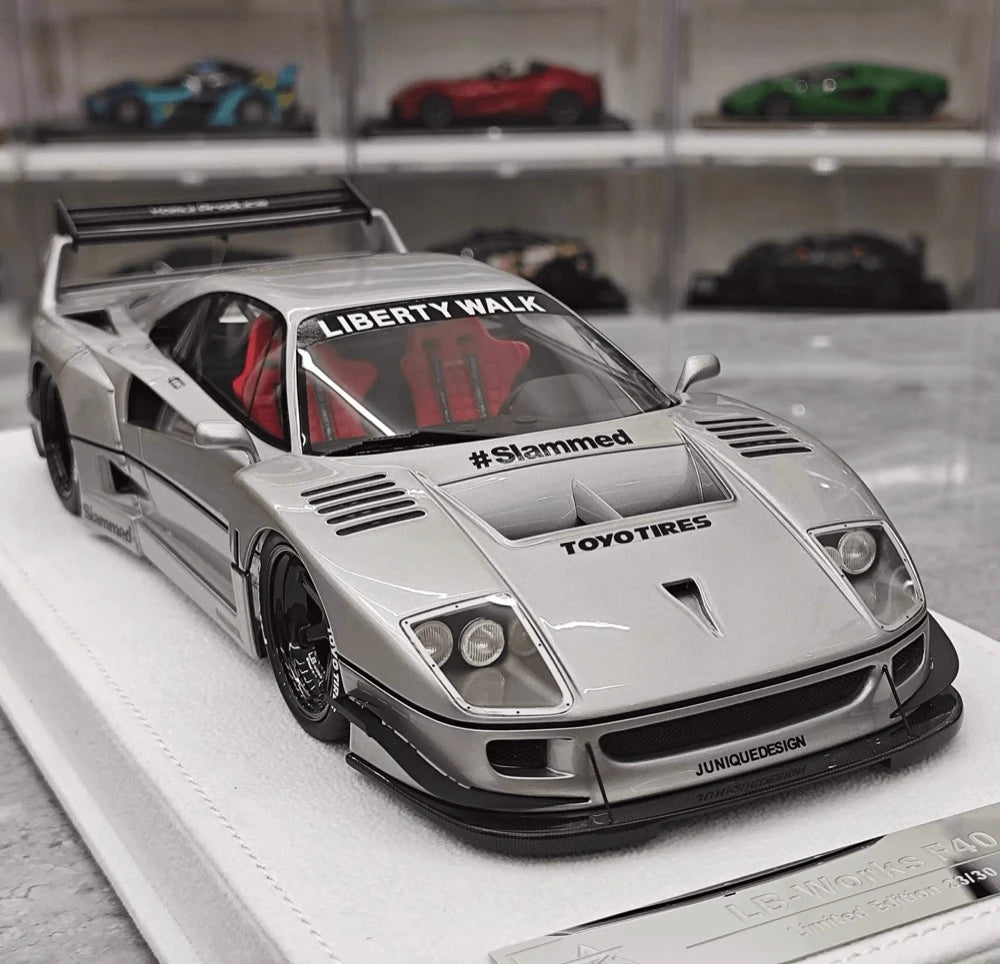 [BBA] 1:18 Ferrari 1987 F40 Liberty Walk Widebody Silver Model Car Resin