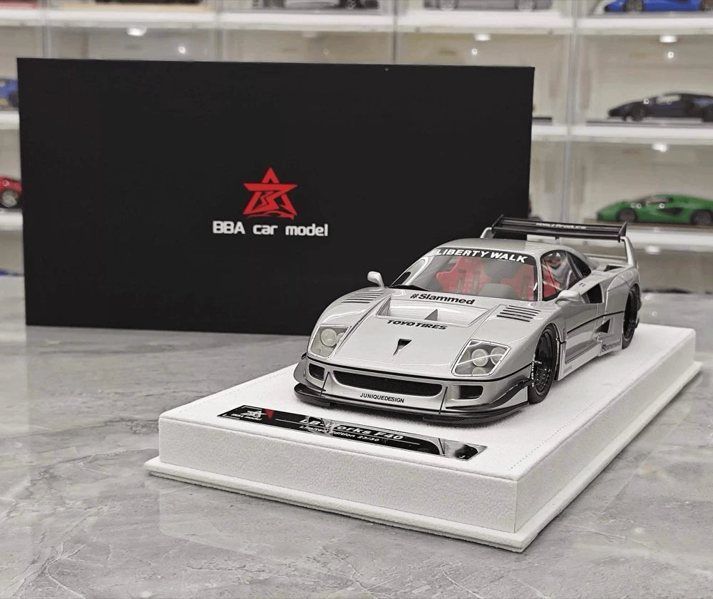 [BBA] 1:18 Ferrari 1987 F40 Liberty Walk Widebody Silver Model Car Resin