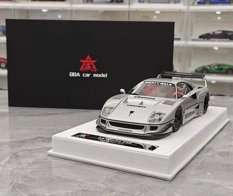 [BBA] 1:18 Ferrari 1987 F40 Liberty Walk Widebody Silver Model Car Resin