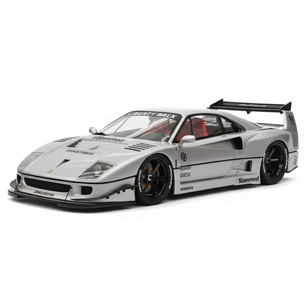 [BBA] 1:18 Ferrari 1987 F40 Liberty Walk Widebody Silver Model Car Resin