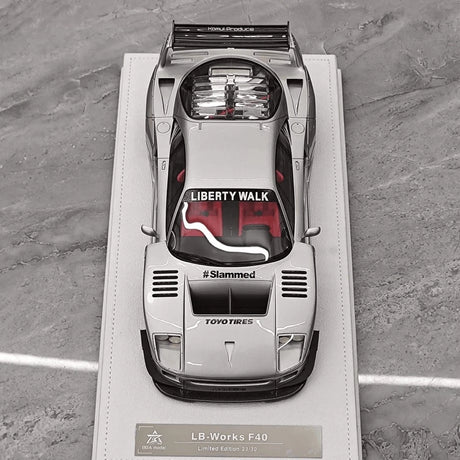 [BBA] 1:18 Ferrari 1987 F40 Liberty Walk Widebody Silver Model Car Resin