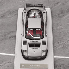 [BBA] 1:18 Ferrari 1987 F40 Liberty Walk Widebody Silver Model Car Resin
