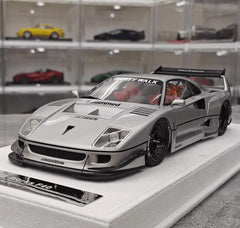 [BBA] 1:18 Ferrari 1987 F40 Liberty Walk Widebody Silver Model Car Resin