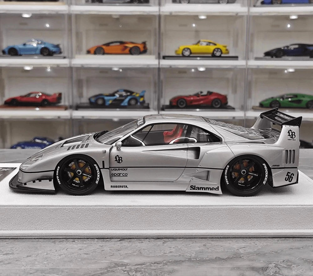 [BBA] 1:18 Ferrari 1987 F40 Liberty Walk Widebody argent voiture miniature Resin