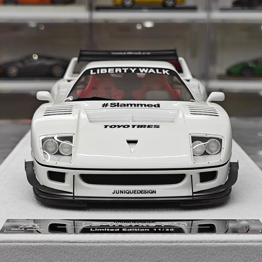 [BBA] 1:18 Ferrari 1987 F40 Liberty Walk Widebody White Model Car Resin