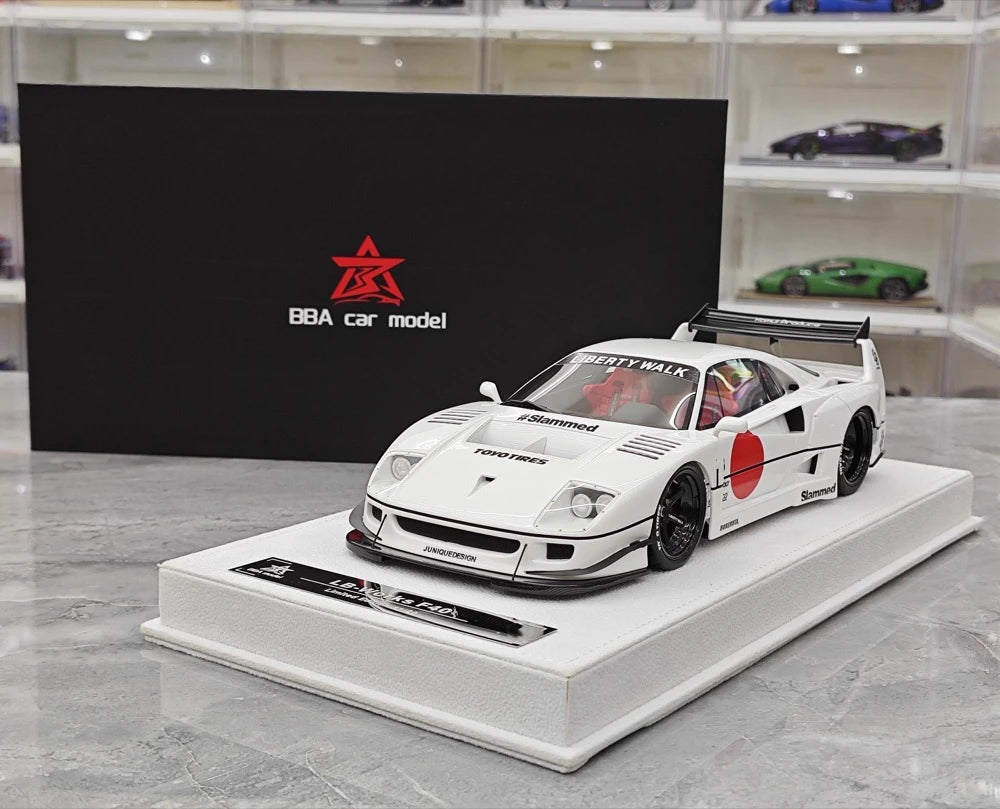 [BBA] 1:18 Ferrari 1987 F40 Liberty Walk Widebody White Model Car Resin