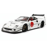 [BBA] 1:18 Ferrari 1987 F40 Liberty Walk Widebody vit modellbil harts