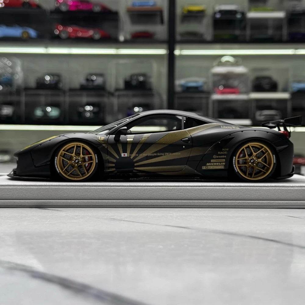 [BBA] 1:18 Ferrari 2011 458 Italia GT 1.0 Liberty Walk Black Model Car Resin