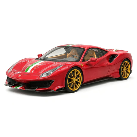 BBA Ferrari 2018 488 Pista Metallic Red Italian Flag Livery 1:18 – Collectible Resin Model Resin