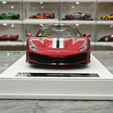 BBA Ferrari 2018 488 Pista Metallic Red Silver Black Livery 1:18 – Sammelobjekt-Resin-Modellharz