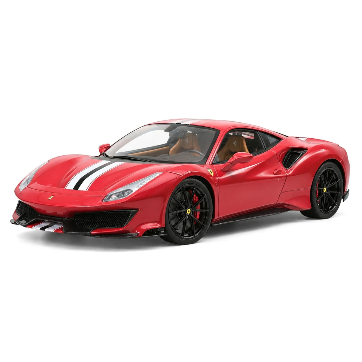 BBA Ferrari 2018 488 Pista Metallic Red Silver Black Livery 1:18 – Sammelobjekt-Resin-Modellharz