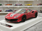 BBA Ferrari 2018 488 Pista Metallic Red Silver Black Livery 1:18 – Sammelobjekt-Resin-Modellharz