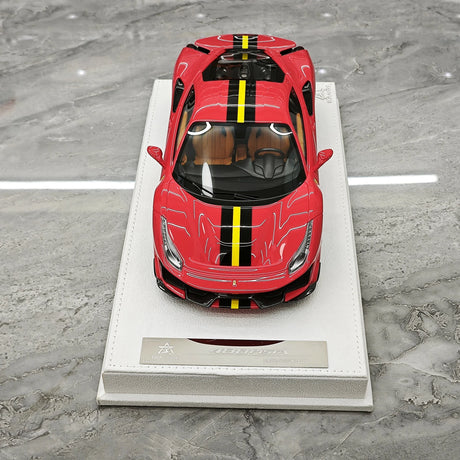 BBA Ferrari 2018 488 Pista Standard Red Black Yellow Livery 1:18 – Collectible Resin Model Resin