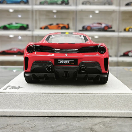 BBA Ferrari 2018 488 Pista Standard Red Black Yellow Livery 1:18 – Collectible Resin Model Resin