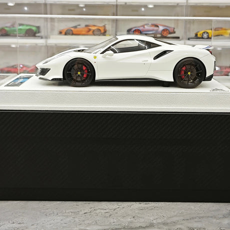BBA Ferrari 2018 488 Pista White Blue Livery 1:18 – Collectible Resin Model Resin