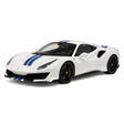 BBA Ferrari 2018 488 Pista White Blue Livery 1:18 – Resina de Modelo de Resina de Coleção