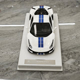 BBA Ferrari 2018 488 Pista White Blue Livery 1:18 – Resina de Modelo de Resina de Coleção