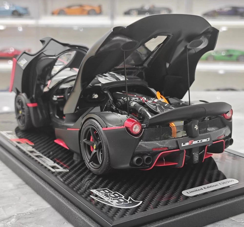 [BBR] 1:18 Ferrari 2013 LaFerrari Alonso Edition Matte Black Model Car Die-Cast