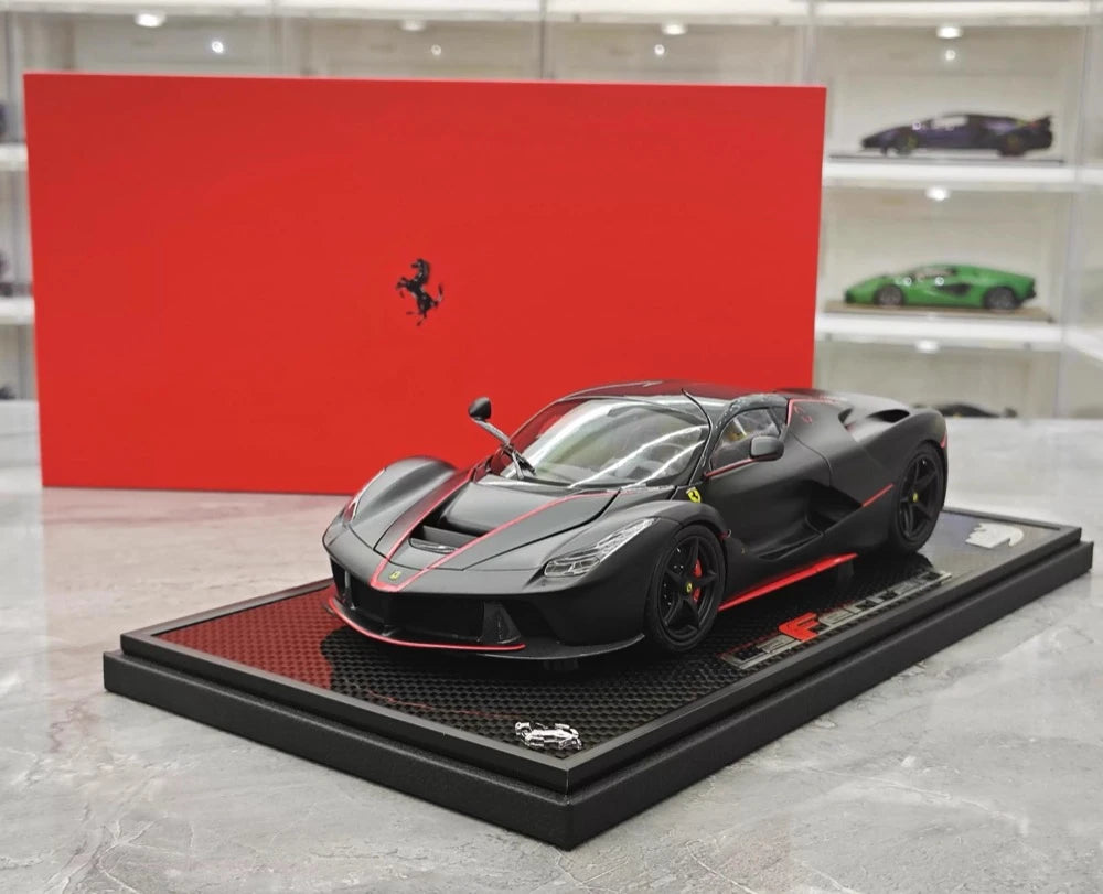 [BBR] 1:18 Ferrari 2013 LaFerrari Alonso Edition Matte Black Model Car Die-Cast