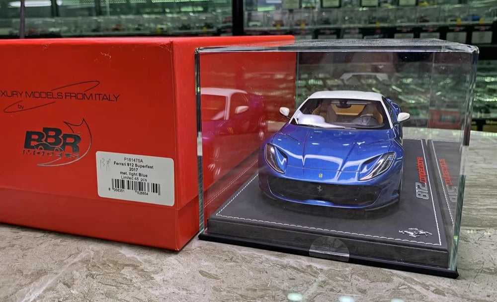 [BBR] 1:18 Ferrari 2017 812 Superfast blauw modelauto Die-Cast