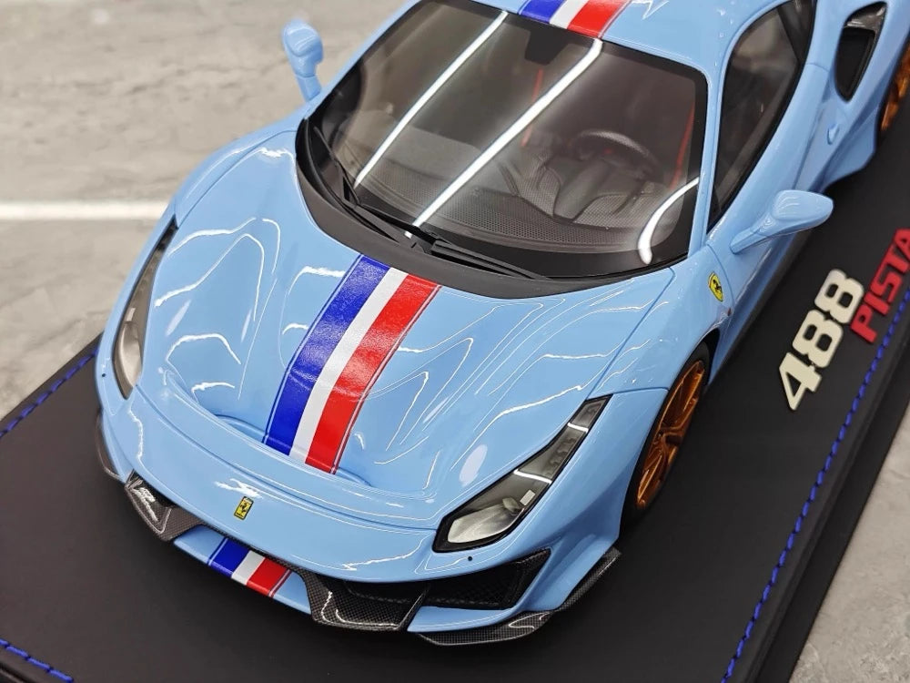 [BBR] 1:18 Ferrari 2019 488 Pista Coupe Azzurro La Plata-FR voiture miniature Resin