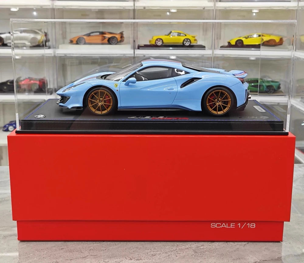 [BBR] 1:18 Ferrari 2019 488 Pista Coupe Azzurro La Plata-FR voiture miniature Resin