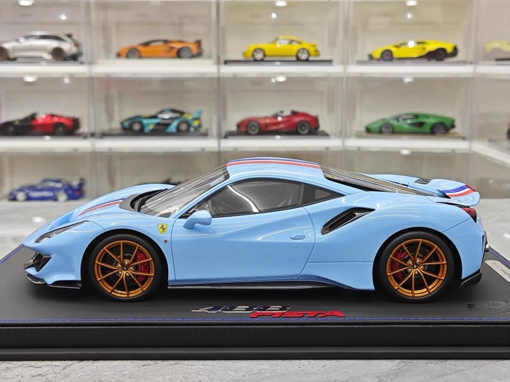 [BBR] 1:18 Ferrari 2019 488 Pista Coupe Azzurro La Plata-FR Model Car Resin