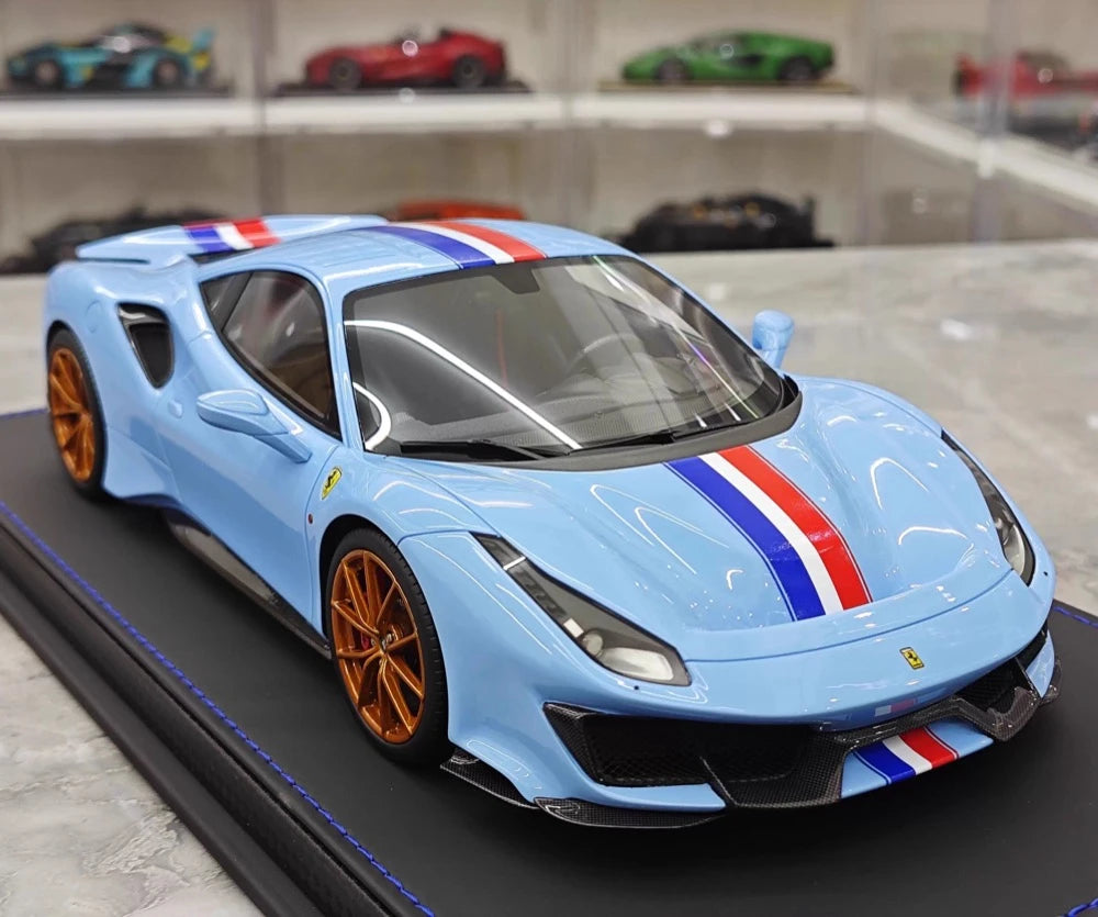 [BBR] 1:18 Ferrari 2019 488 Pista Coupe Azzurro La Plata-FR Model Car Resin