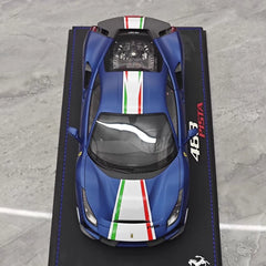 [BBR] 1:18 Ferrari 2019 488 Pista Coupe Blu Tour Tricolore Livery modellbil harts