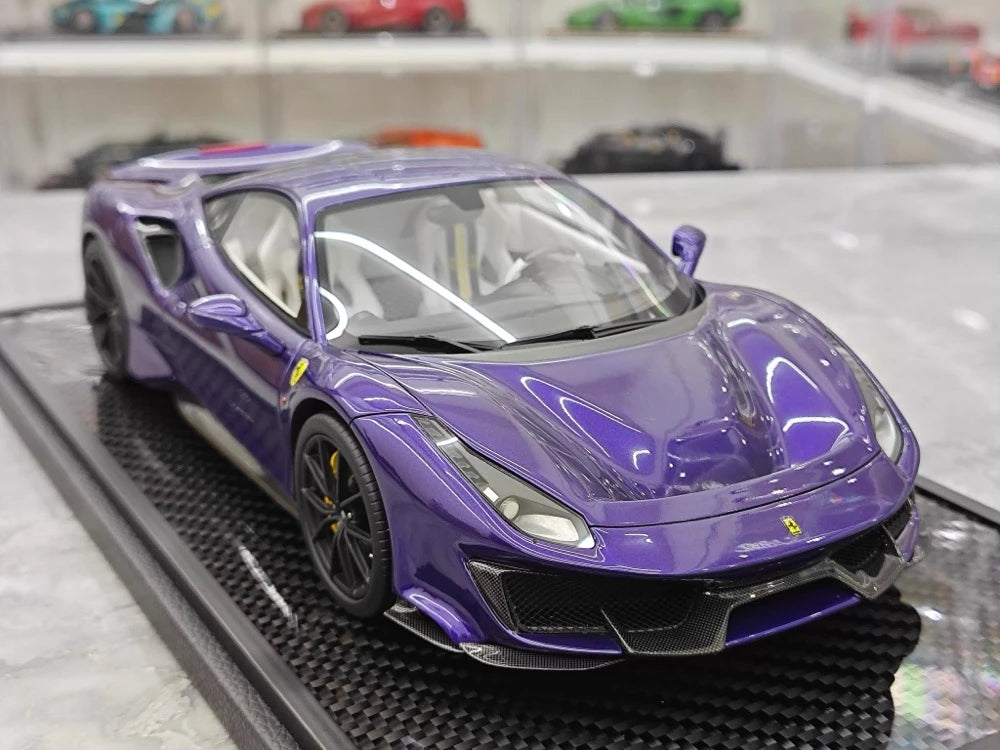 [BBR] 1:18 Ferrari 2019 488 Pista Coupe Purple Model Car Resin