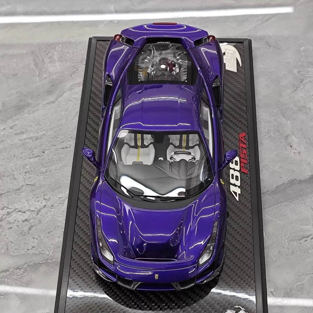 [BBR] 1:18 Ferrari 2019 488 Pista Coupe Purple Model Car Resin