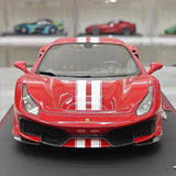 [BBR] 1:18 Ferrari 2019 488 Pista Coupe Rosso Corsa Bianco Stripe Model Car Resin