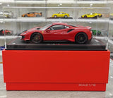 [BBR] 1:18 Ferrari 2019 488 Pista Coupe Rosso Corsa Bianco Stripe Model Car Resin