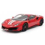 [BBR] 1:18 Ferrari 2019 488 Pista Coupe Rosso Corsa Bianco Stripe Model Car Resin