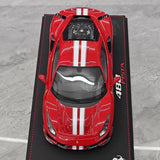 [BBR] 1:18 Ferrari 2019 488 Pista Coupe Rosso Corsa Bianco Stripe Model Car Resin