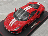 [BBR] 1:18 Ferrari 2019 488 Pista Coupe Rosso Corsa Bianco Stripe Model Car Resin