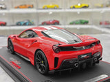 [BBR] 1:18 Ferrari 2019 488 Pista Coupe Rosso Corsa Bianco Stripe Model Car Resin