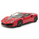 [BBR] 1:18 Ferrari 2019 488 Pista Coupe Rosso Corsa Nero/Argento Stripe Model Car Resin