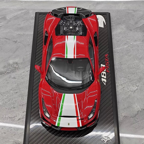 [BBR] 1:18 Ferrari 2019 488 Pista Coupe Rosso Corsa Tricolore Livery #108 Resin