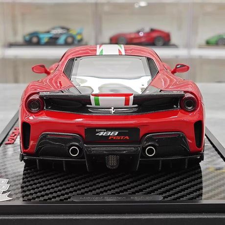 [BBR] 1:18 Ferrari 2019 488 Pista Coupe Rosso Corsa Tricolore Livery #108 Resin