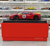 [BBR] 1:18 Ferrari 2019 488 Pista Coupe Rosso Giallo Modena Livery #15 Resin