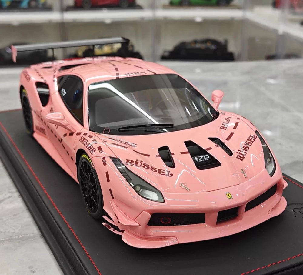 [BBR] 1:18 Ferrari 2020 488 Challenge Evo Pink Pig Livery Model Car Resin