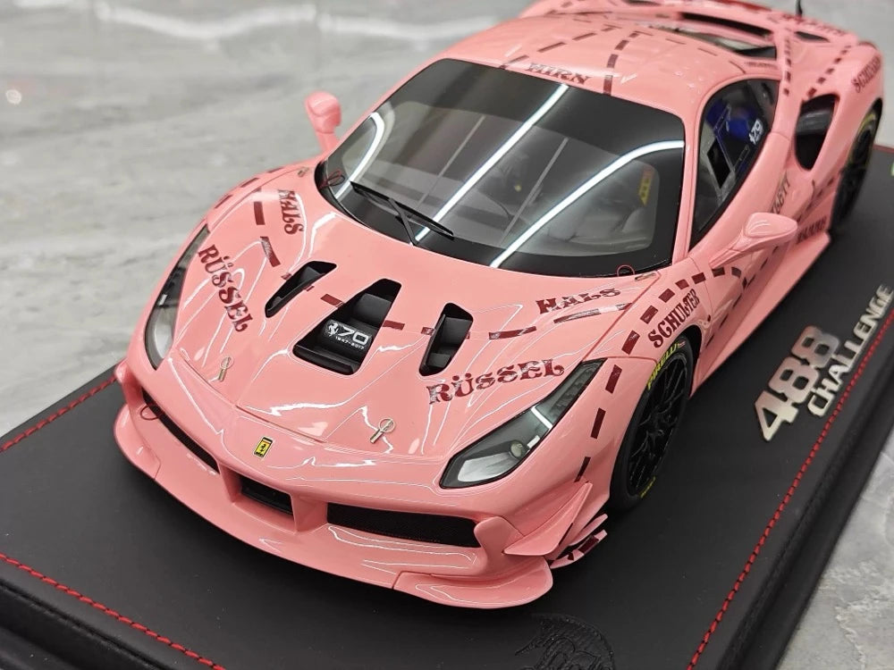 [BBR] 1:18 Ferrari 2020 488 Challenge Evo Pink Pig Livery Model Car Resin